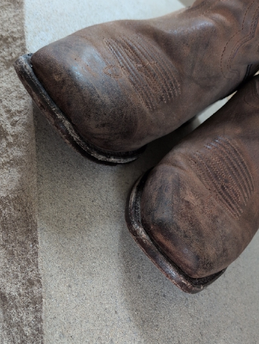 JB DILLON I Brown Leather Snip Toe Embroidered Cowgirl Western Cowboy Boots, 8.5 - Picture 4 of 16